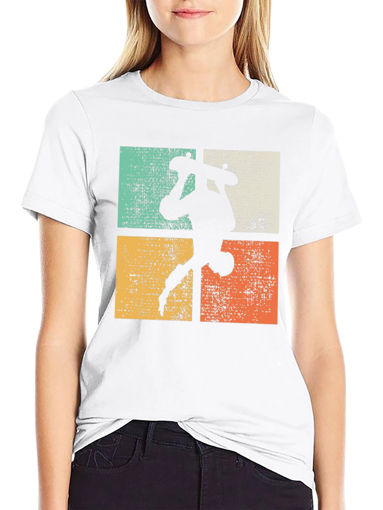 Retro Skateboard Silhouette Graphic Tee