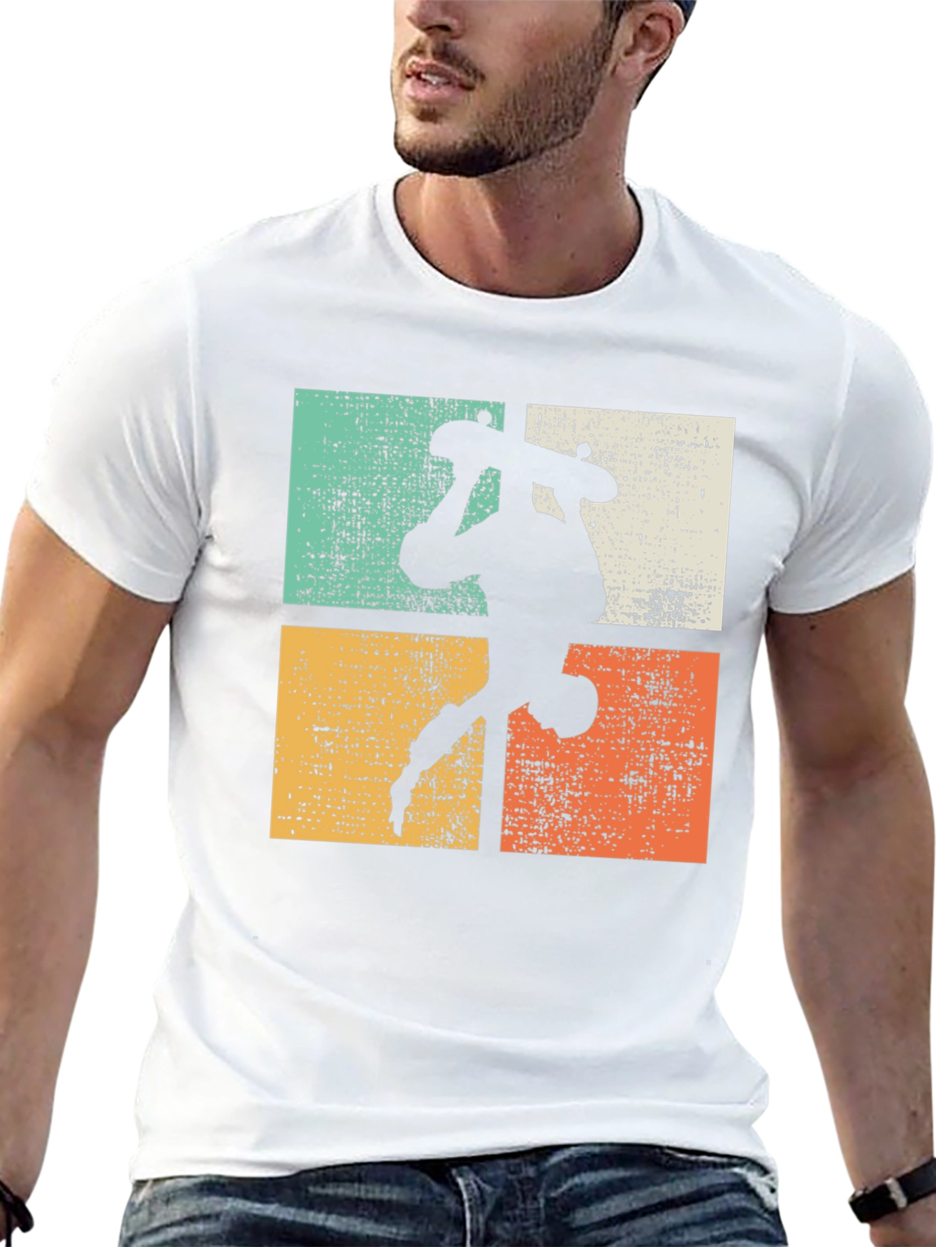 Retro Skateboard Silhouette Graphic Tee