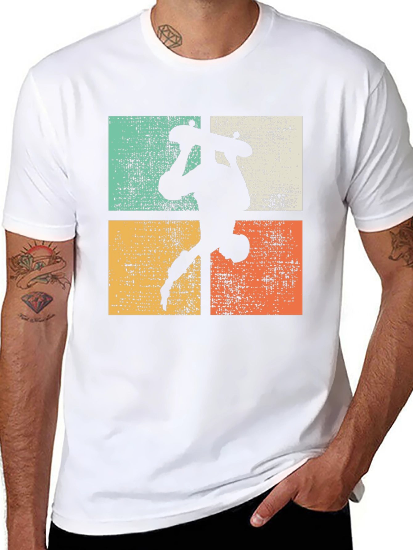 Retro Skateboard Silhouette Graphic Tee