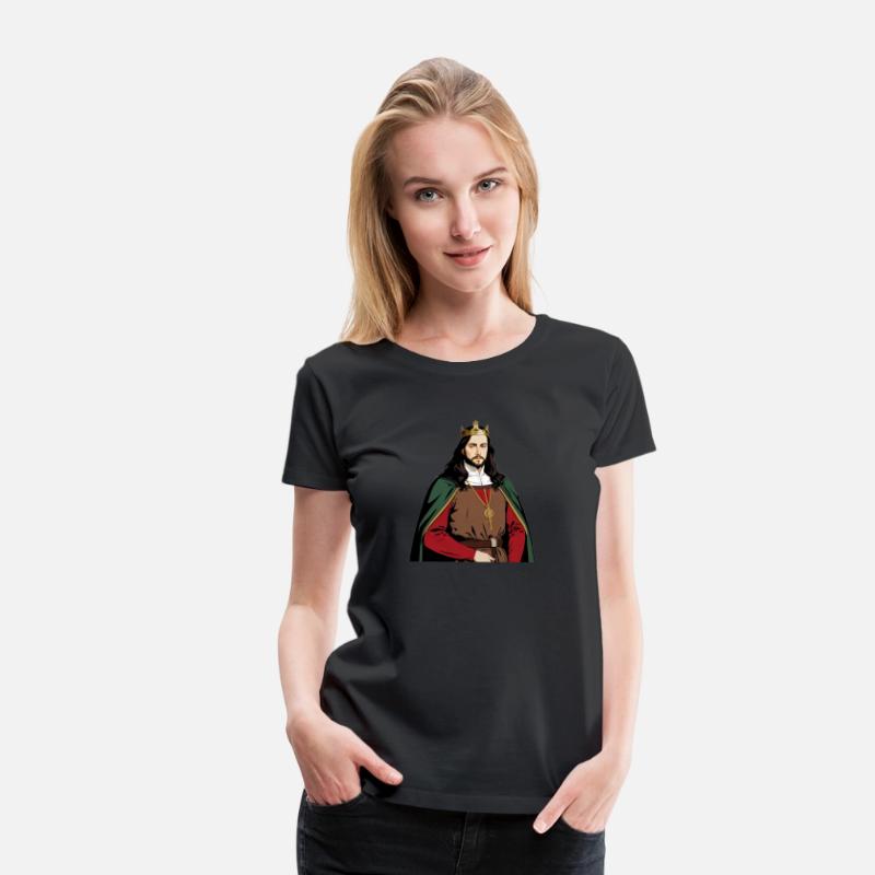 Regal Medieval King in Red and Green