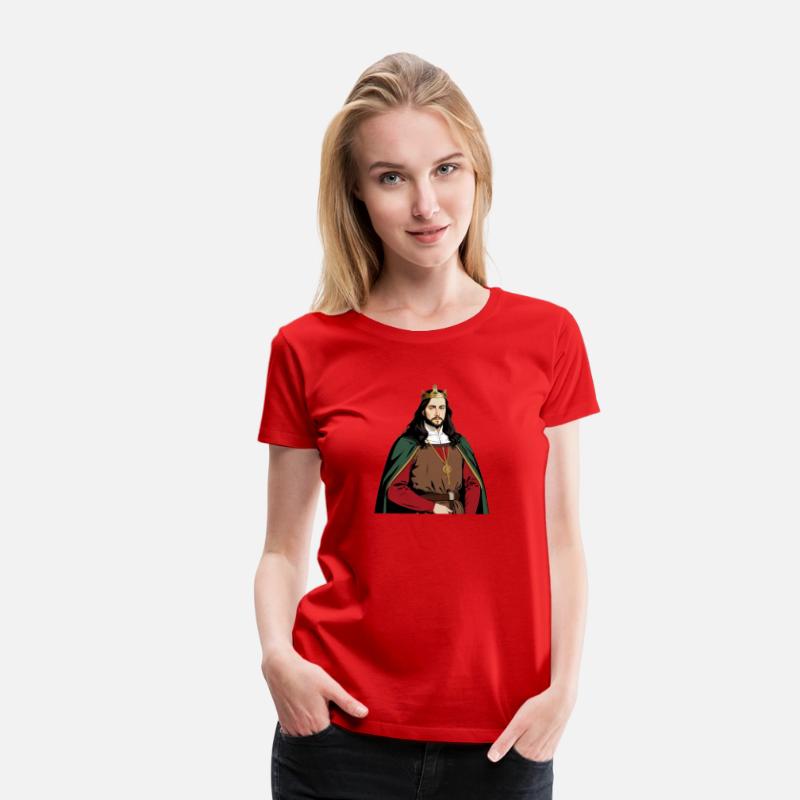 Regal Medieval King in Red and Green