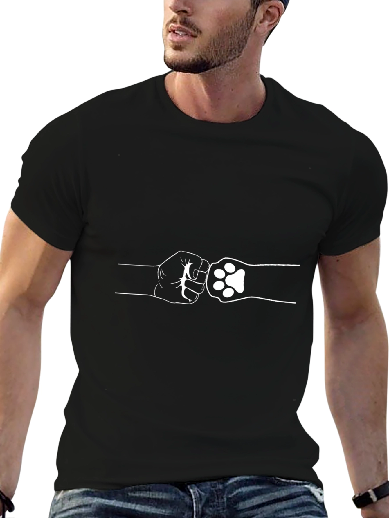 Cool Cat Paw Fist Bump Graphic Tee