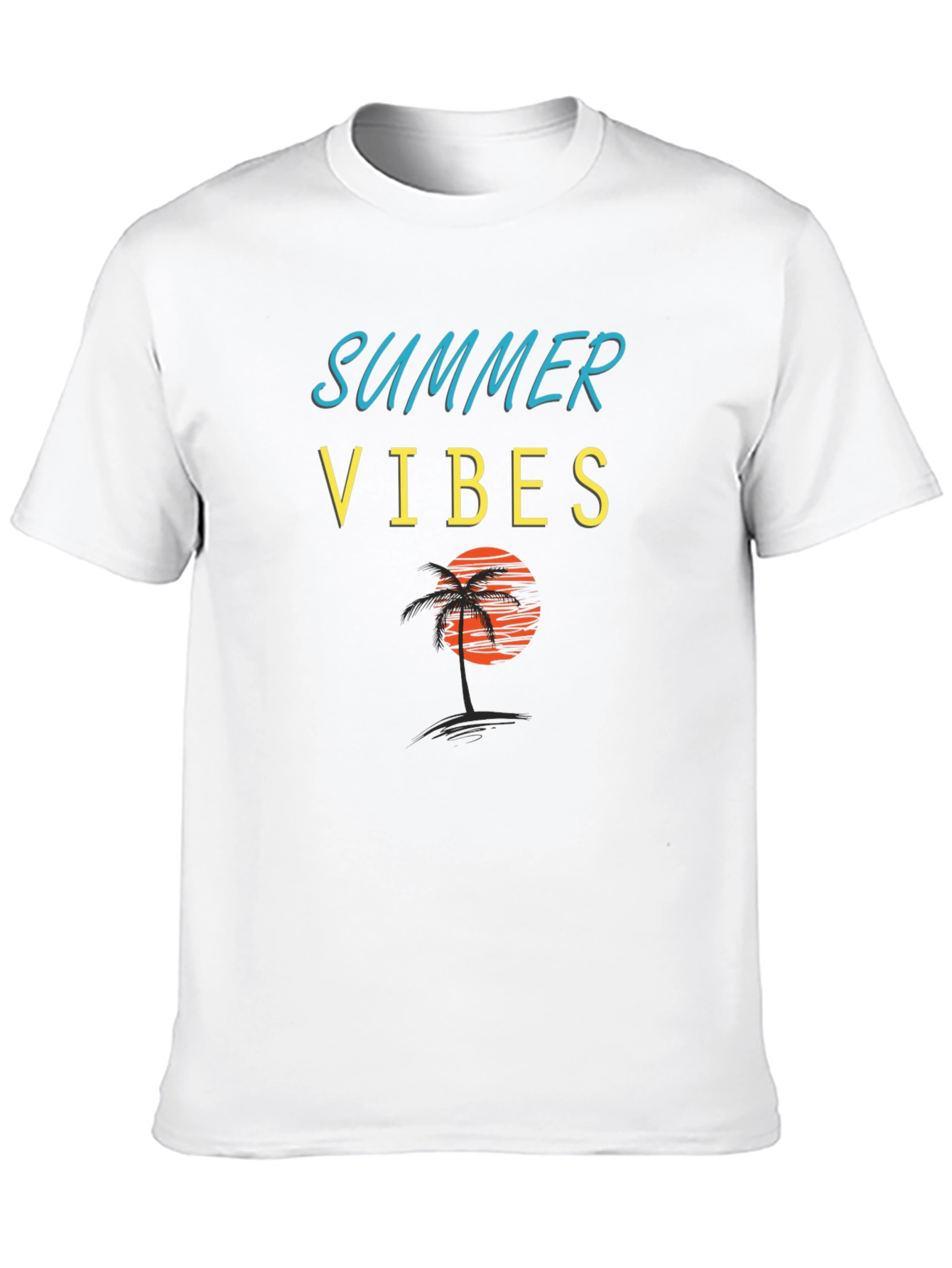 Summer Vibes Graphic T-Shirt - Tropical Beach Design