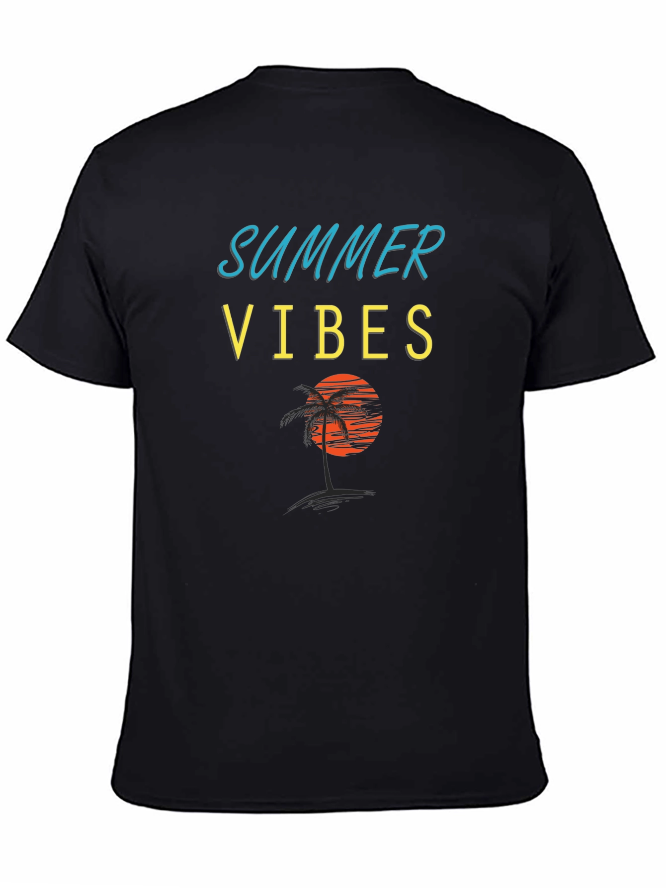 Summer Vibes Graphic T-Shirt - Tropical Beach Design