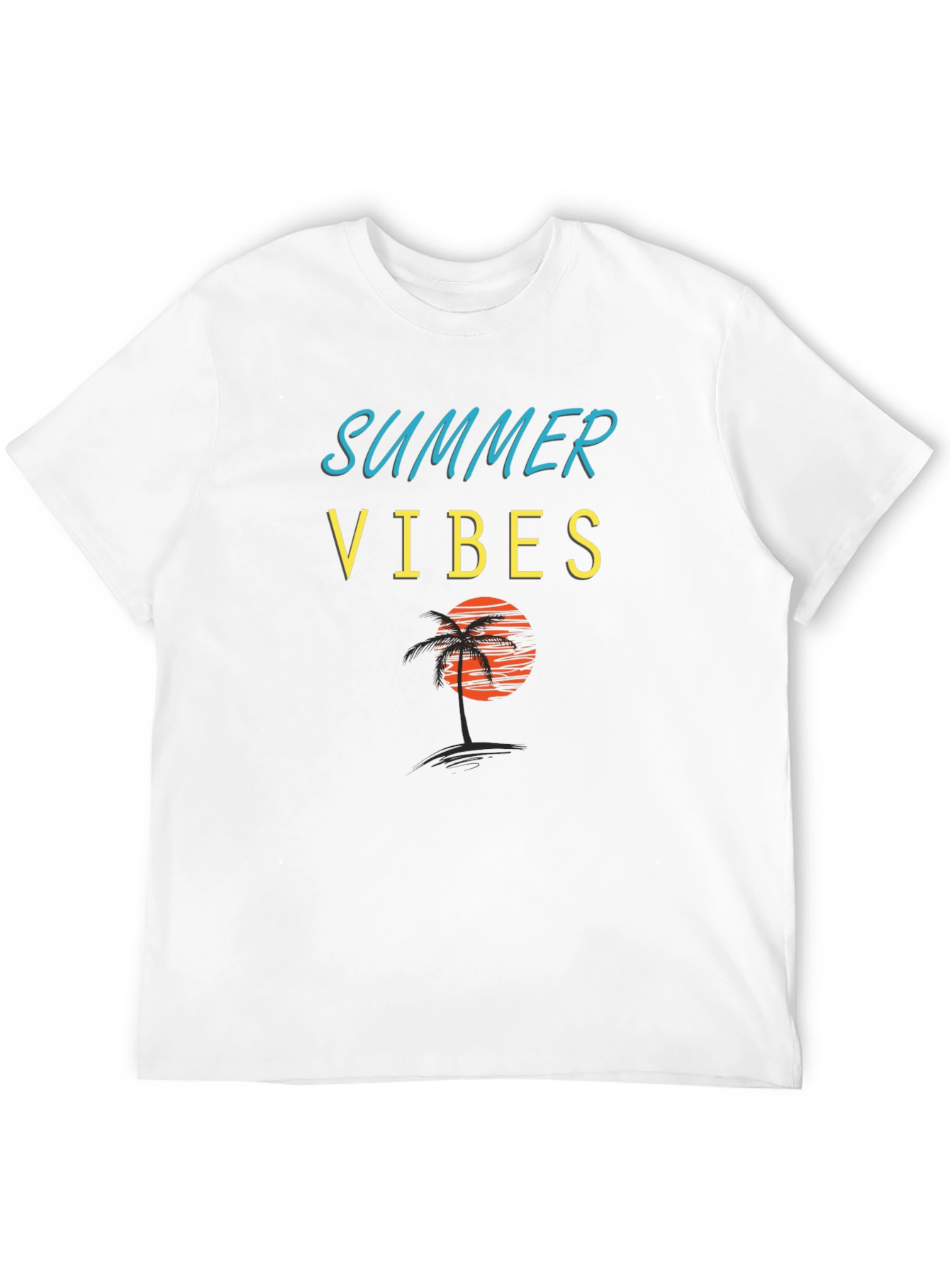 Summer Vibes Graphic T-Shirt - Tropical Beach Design