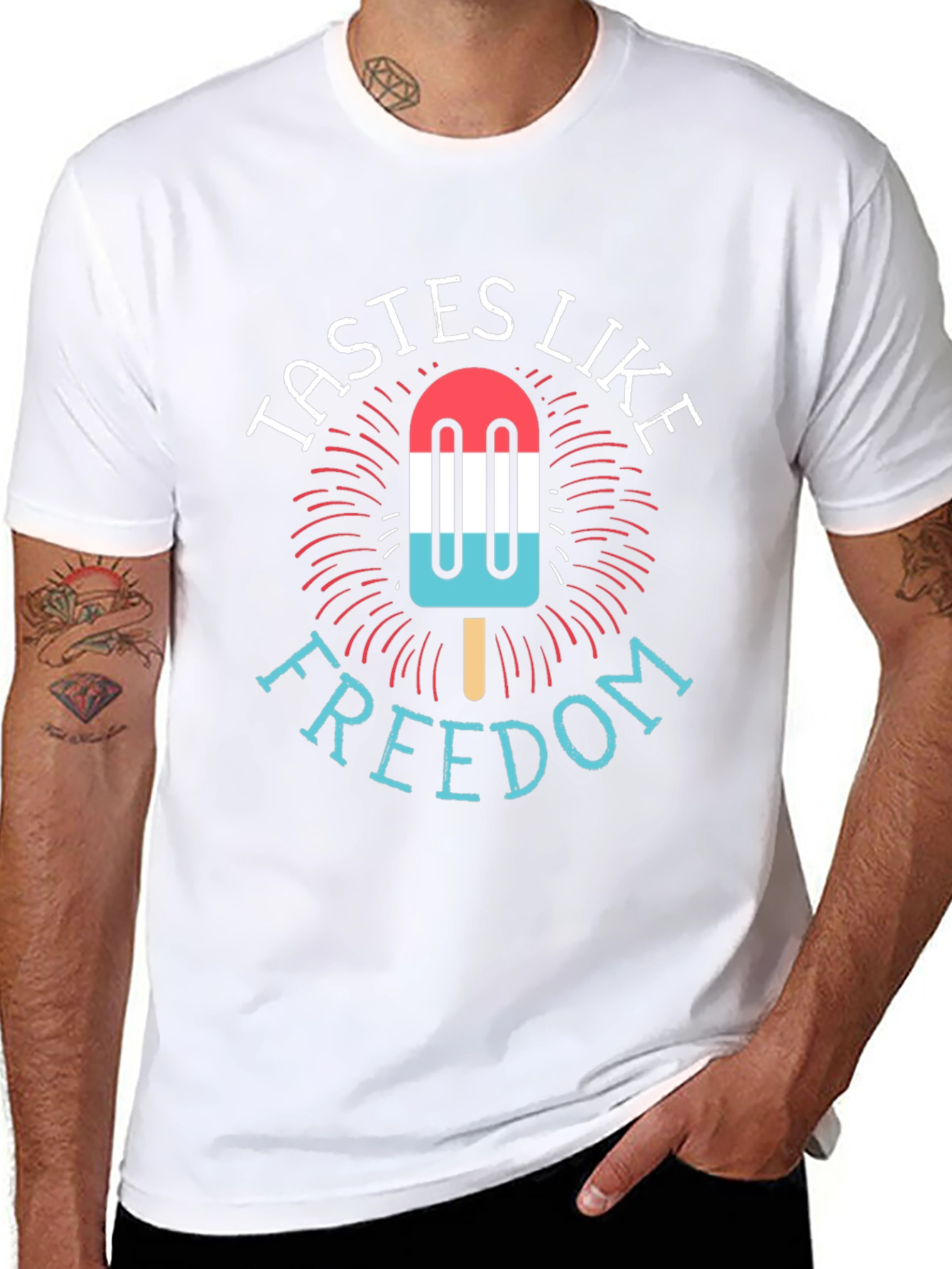 Tastes Like Freedom Patriotic Popsicle T-Shirt