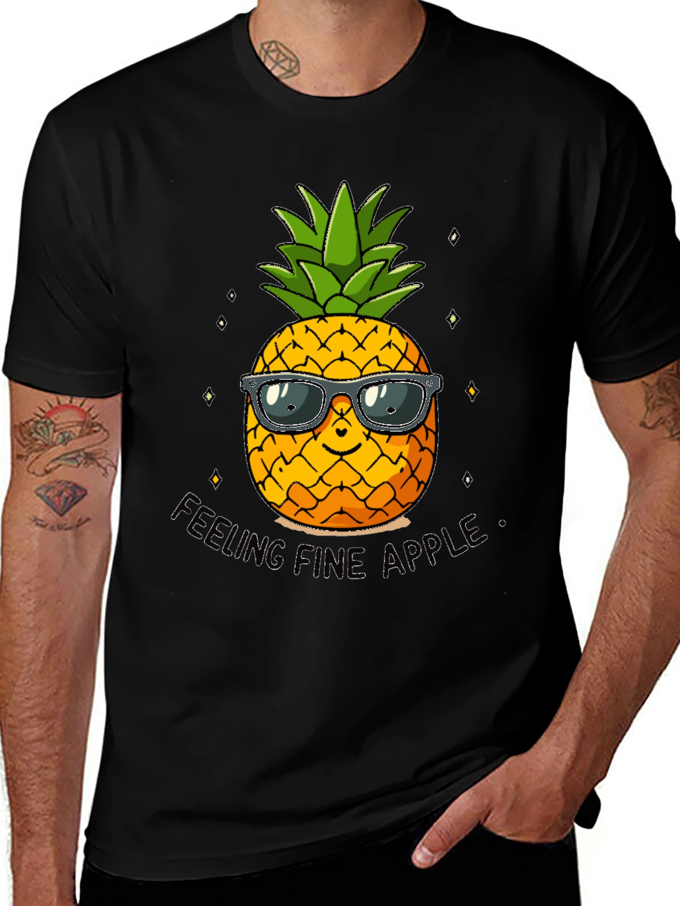 Cool Pineapple Graphic Tee - Feeling Fine Apple