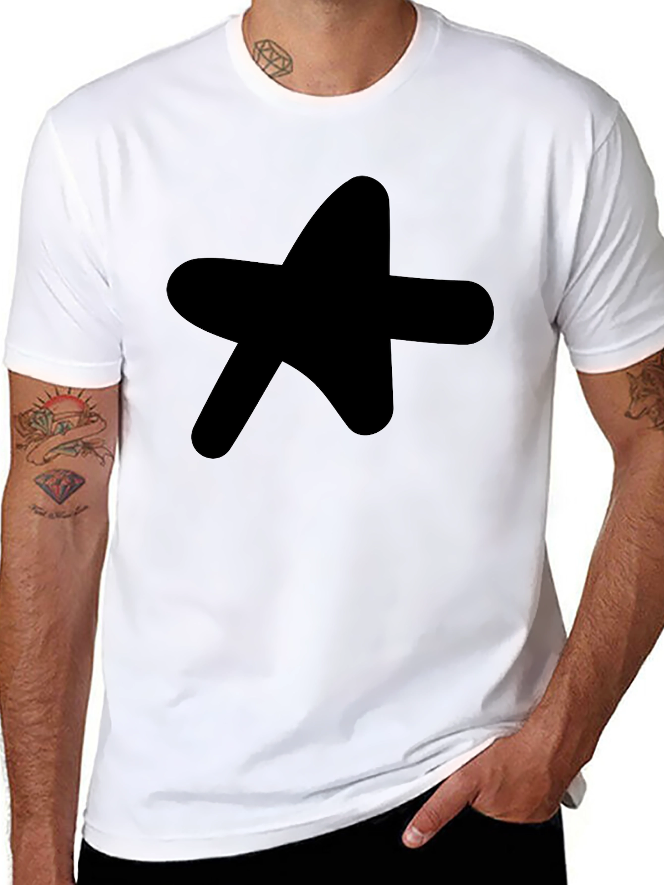 Black Star Graphic Tee - Casual Menswear