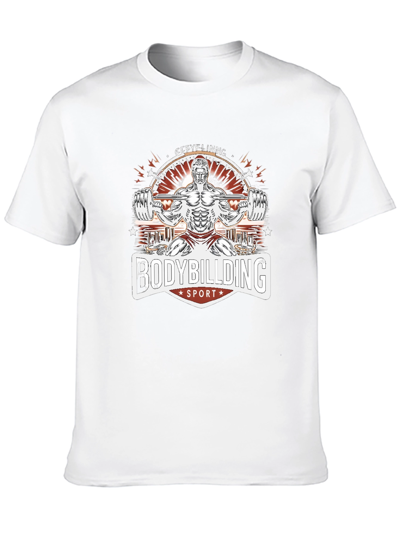 Bodybuilding Sport Graphic Tee - Black T-Shirt