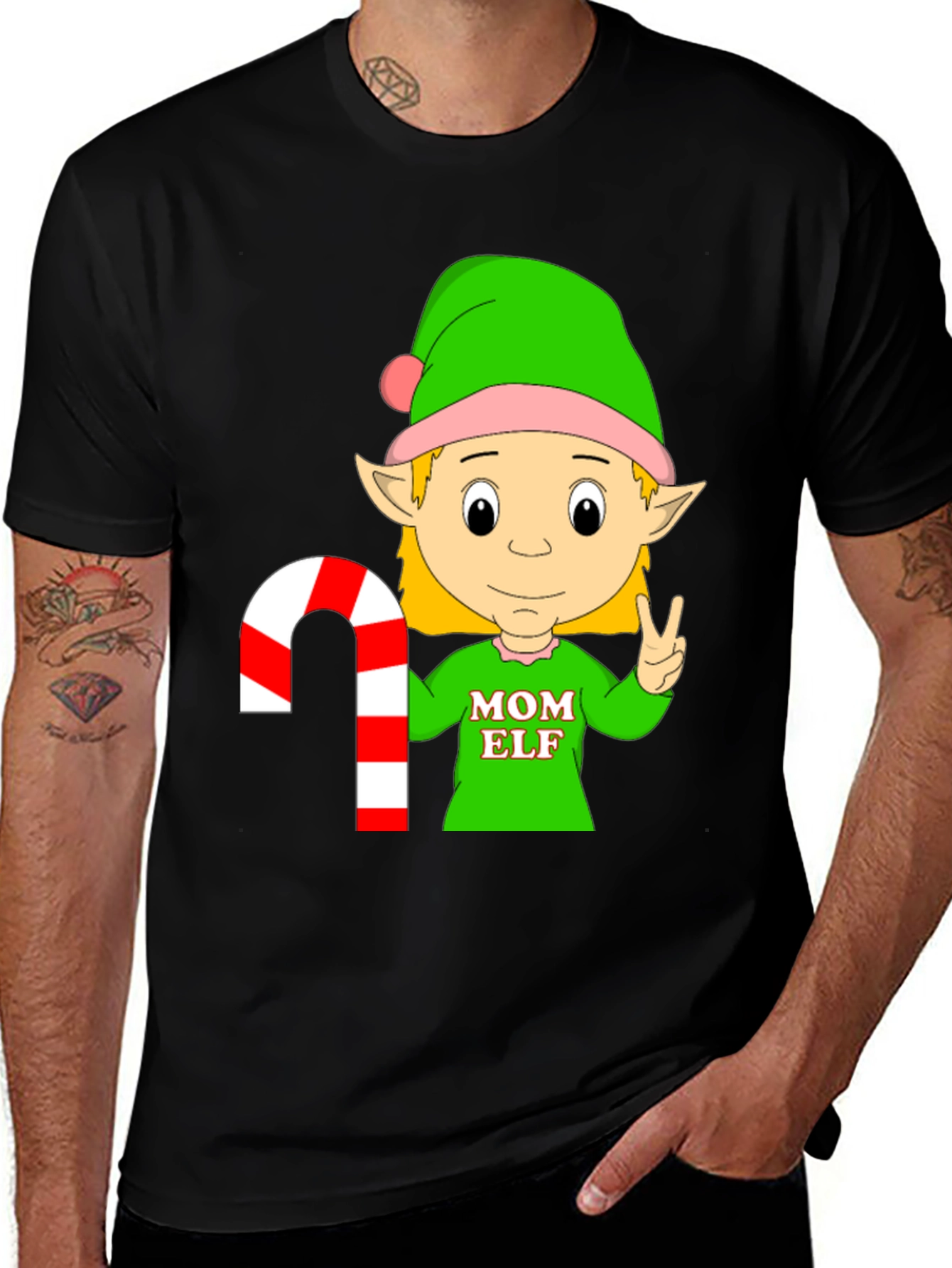 Mom Elf Christmas Holiday T-Shirt