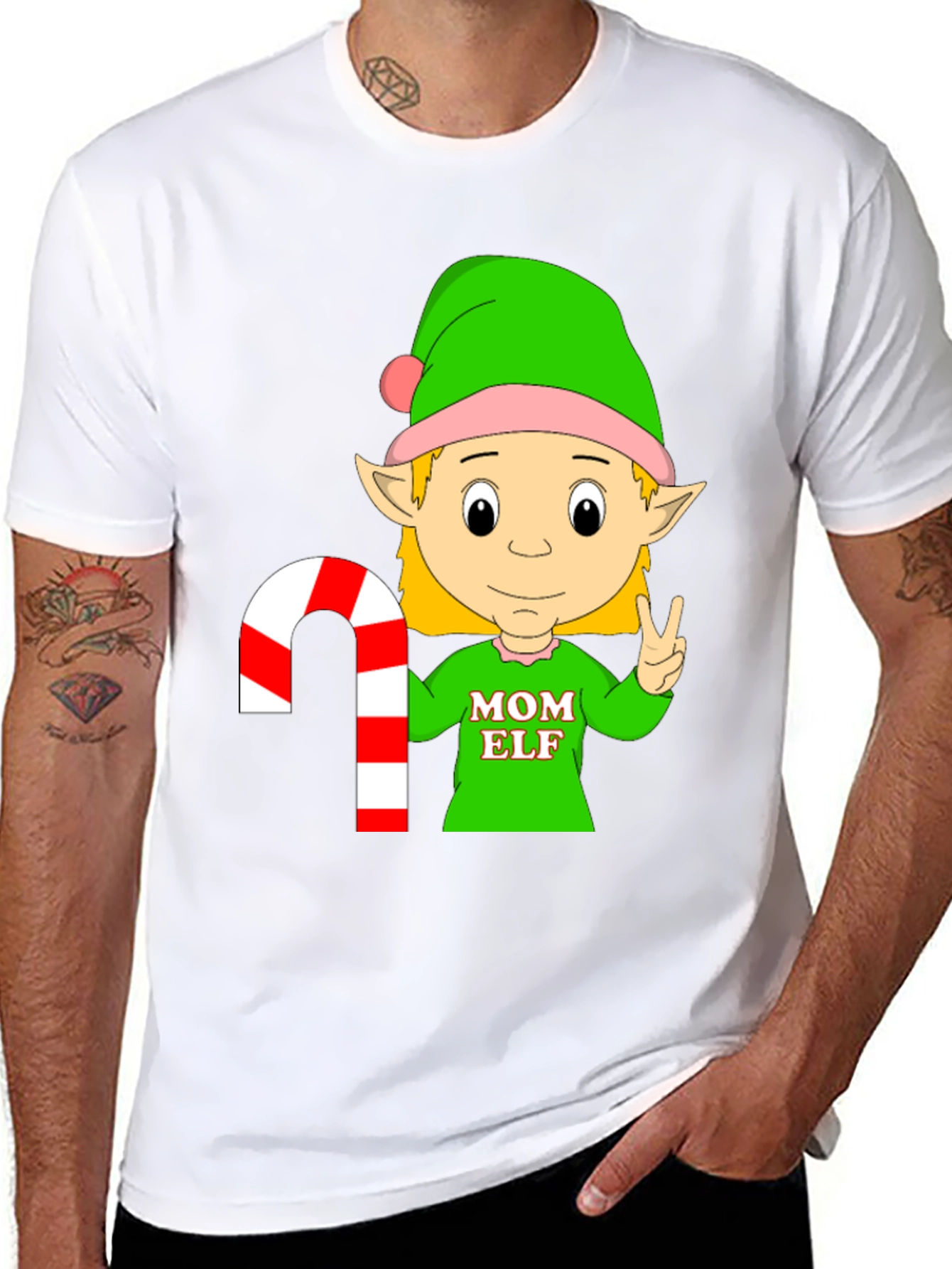 Mom Elf Christmas Holiday T-Shirt