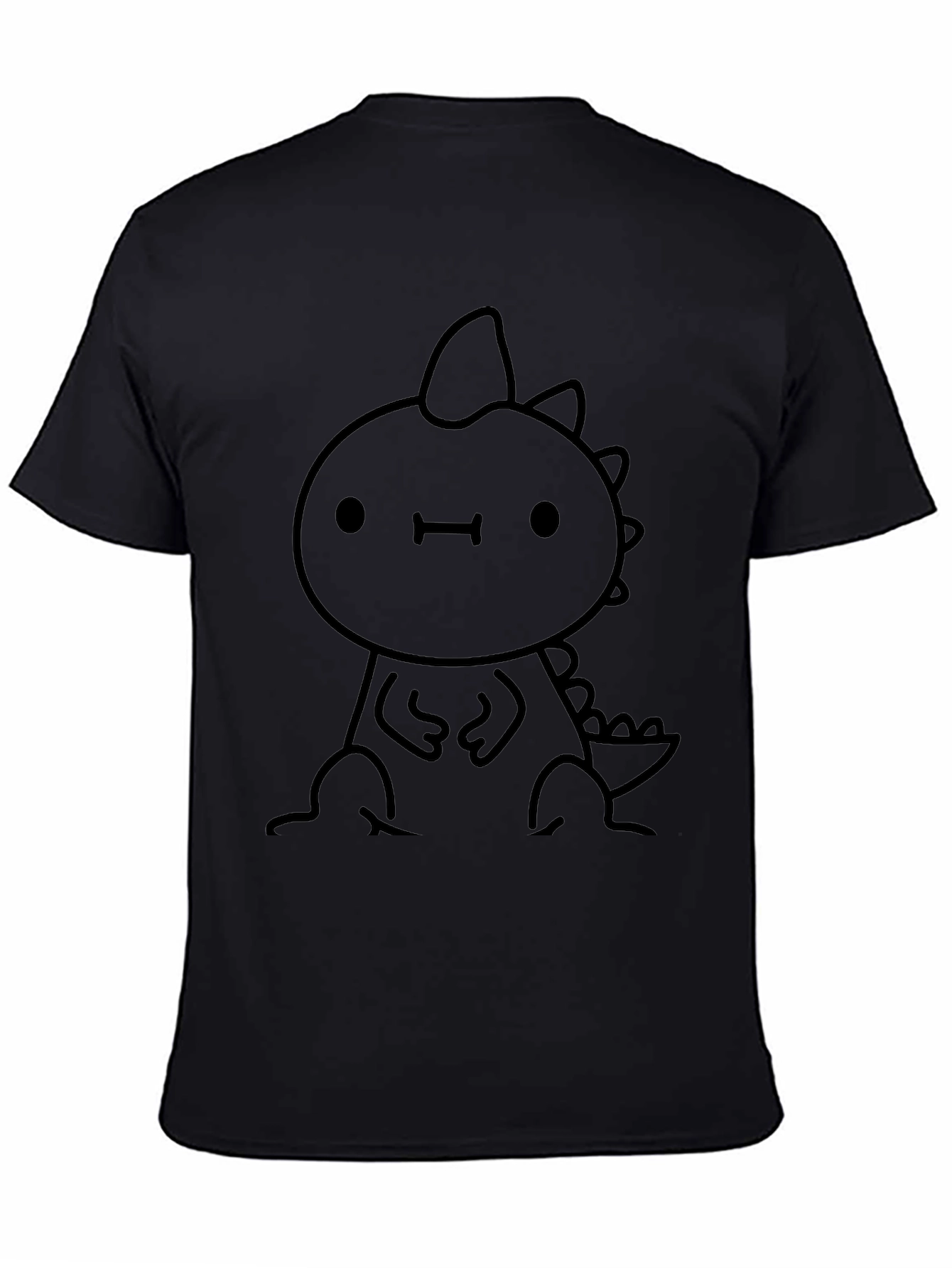 Cute Dino Graphic Black Tee - Stylish & Fun
