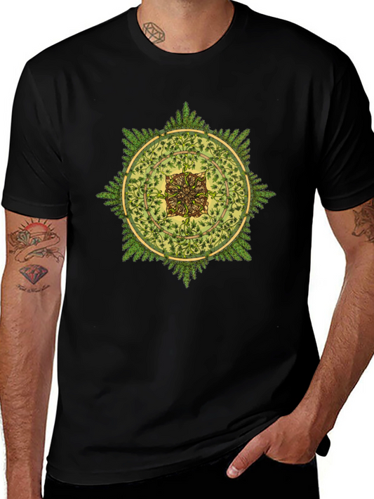 Nature Mandala Graphic Black T-Shirt