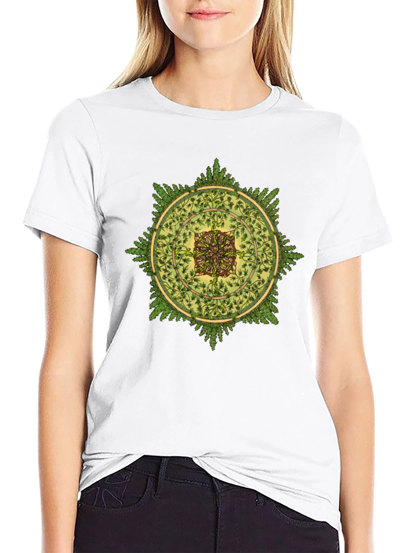 Nature Mandala Graphic Black T-Shirt