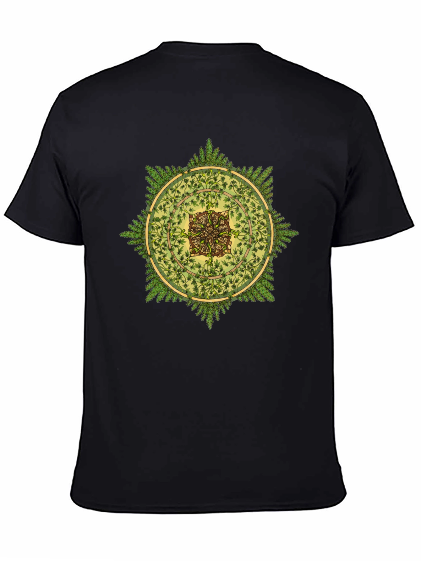 Nature Mandala Graphic Black T-Shirt