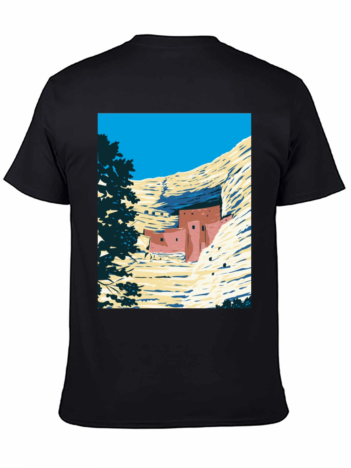 Cliff Dwellings Graphic Tee - Retro Desert Scene