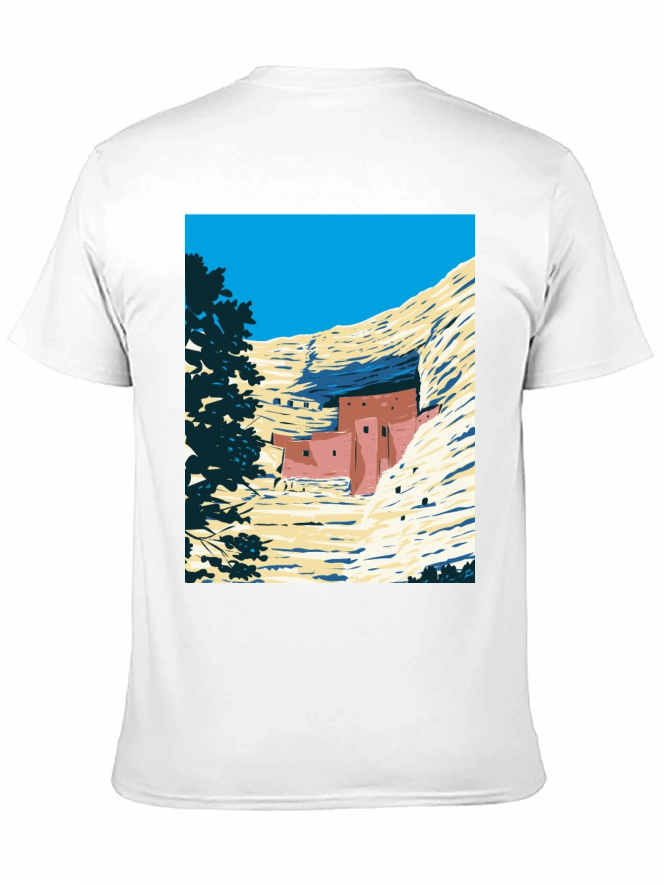 Cliff Dwellings Graphic Tee - Retro Desert Scene