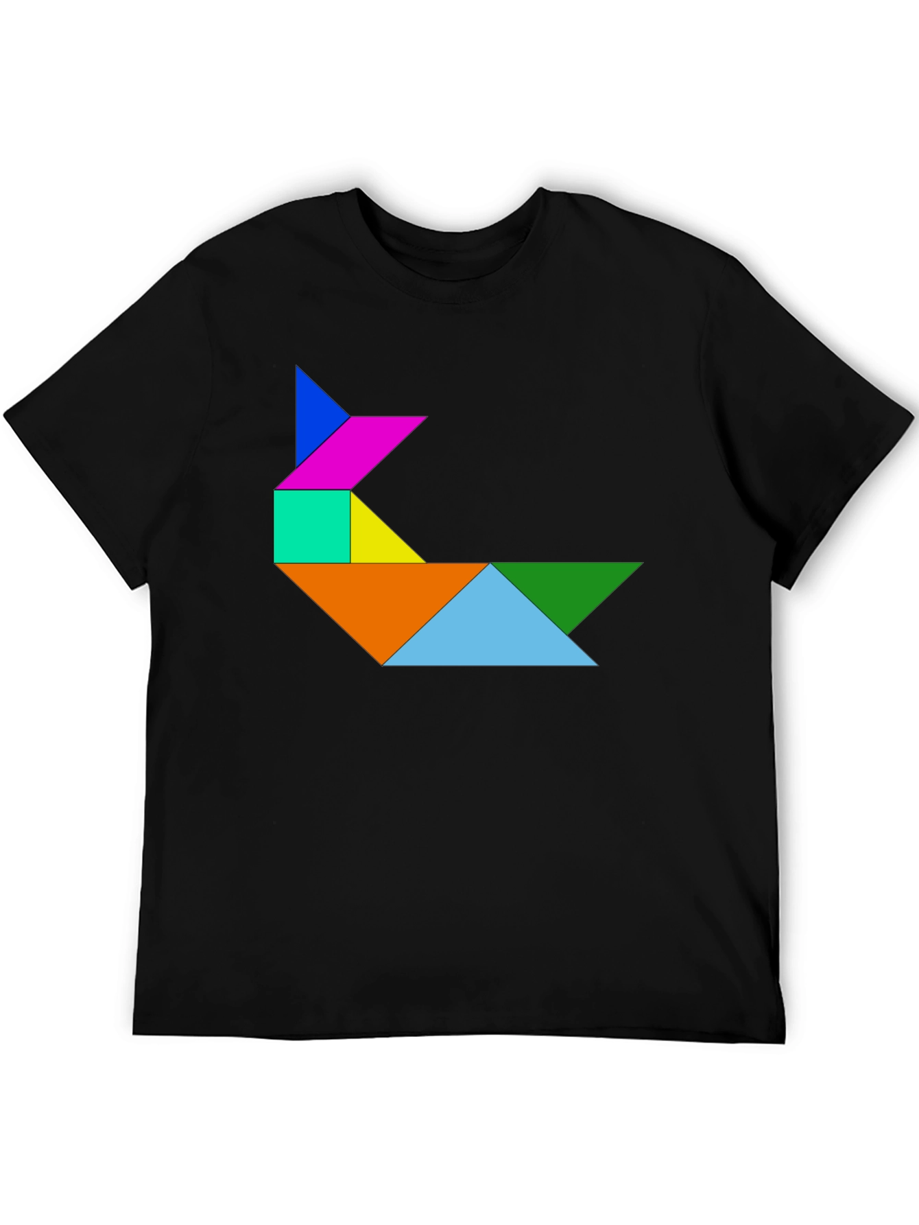 Tangram Rabbit Graphic Tee - Fun Puzzle Design