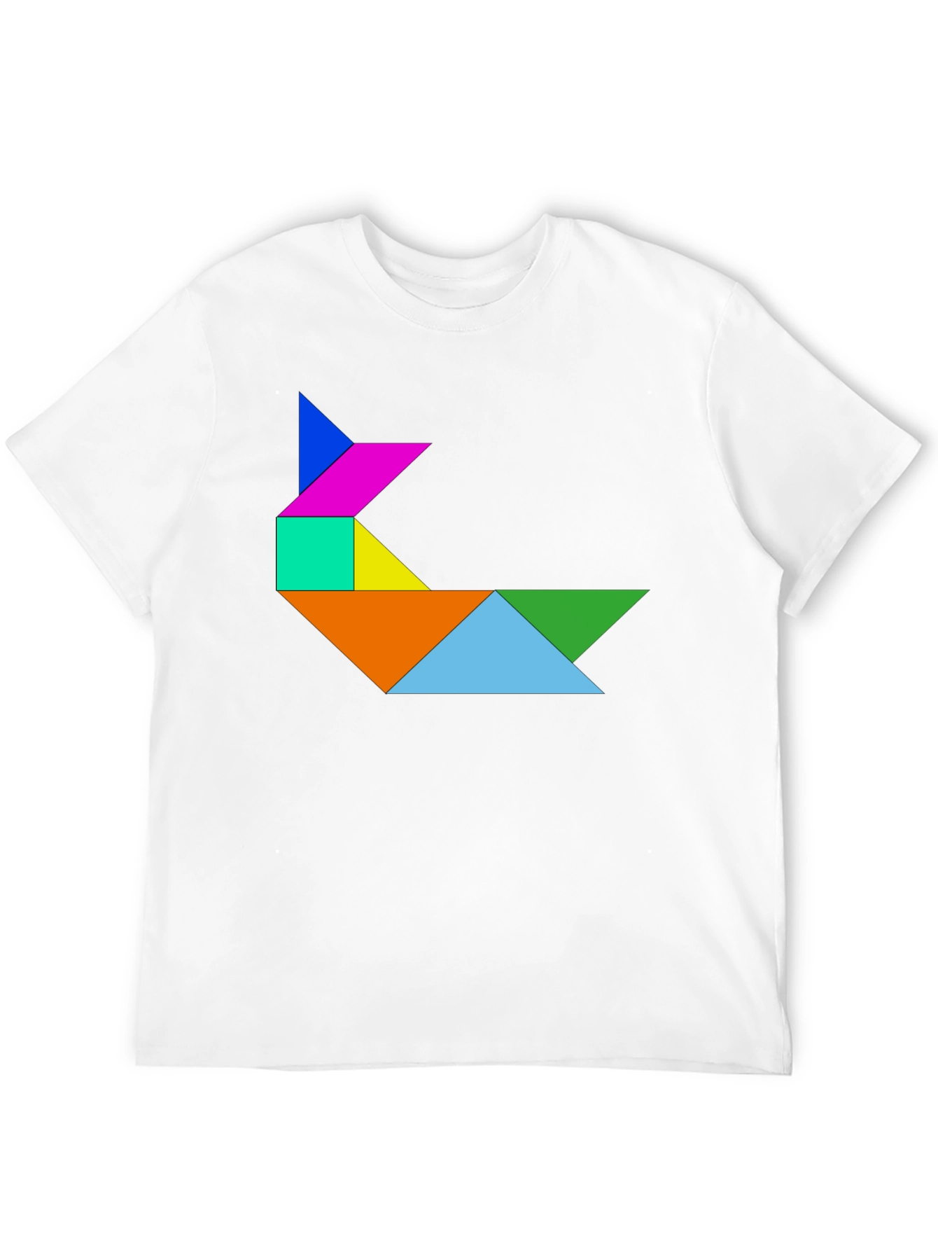 Tangram Rabbit Graphic Tee - Fun Puzzle Design