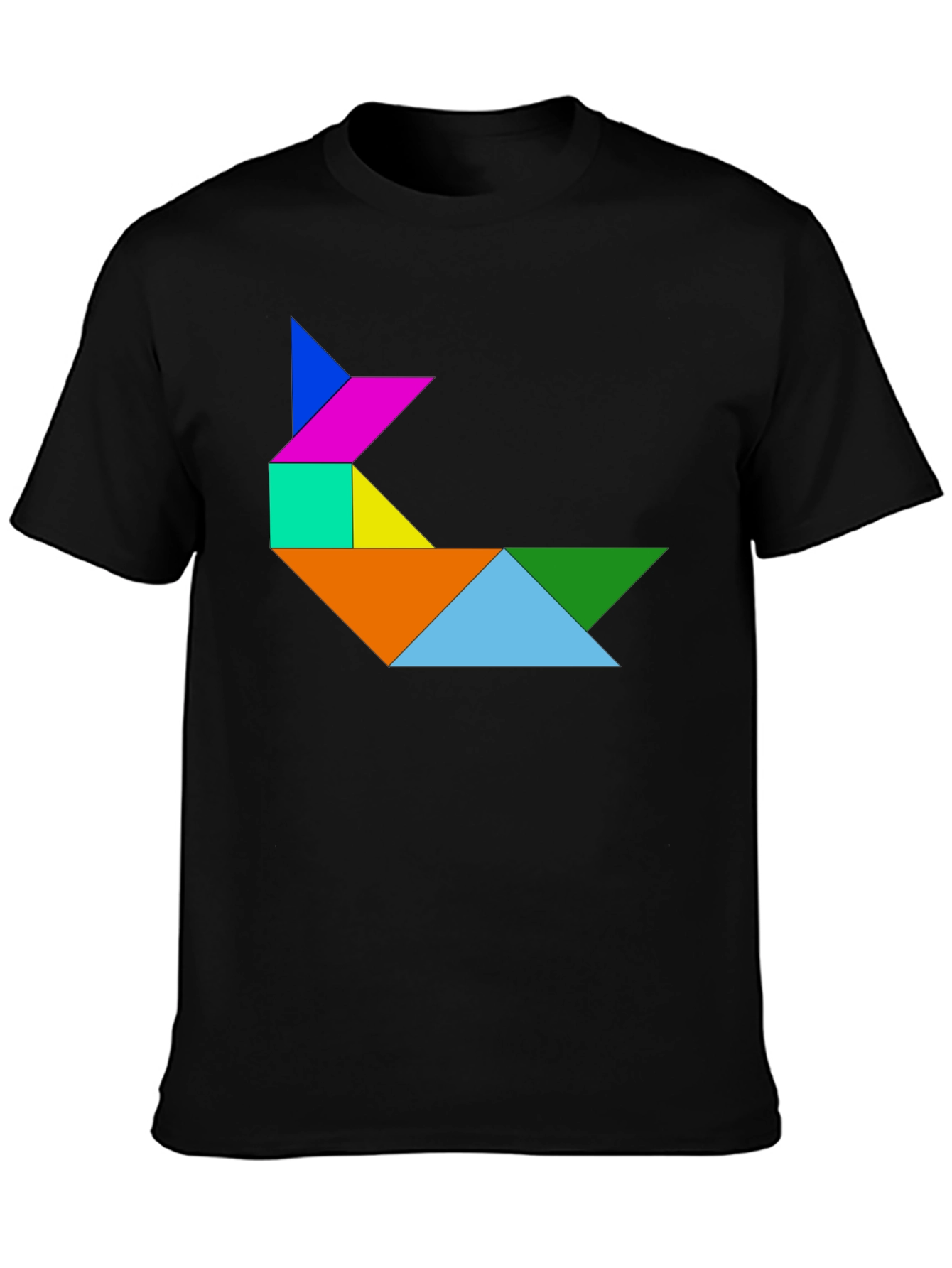 Tangram Rabbit Graphic Tee - Fun Puzzle Design
