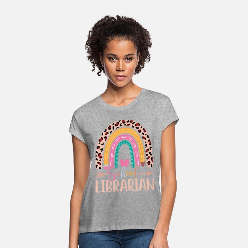 School Librarian Rainbow Leopard Print Librarian