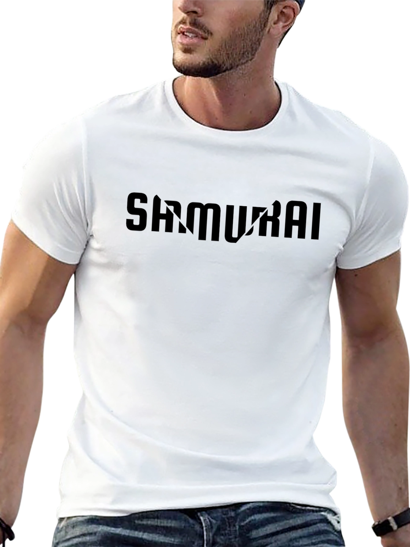 SAMUKAI Black Graphic T-Shirt - Modern Urban Style