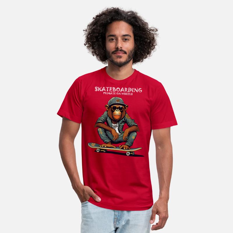 Skateboarding Primate on Wheels
