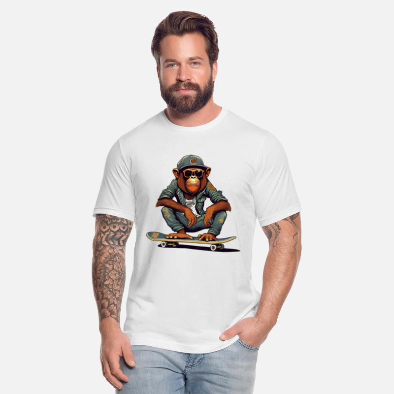 Skateboarding Primate on Wheels