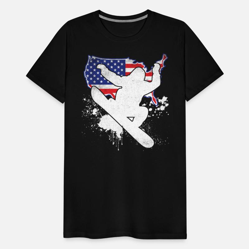 Snowboard USA Flag Snowboarding Snowboarder
