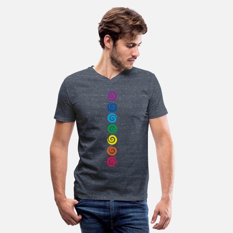 Spinning rainbow chakra spirals