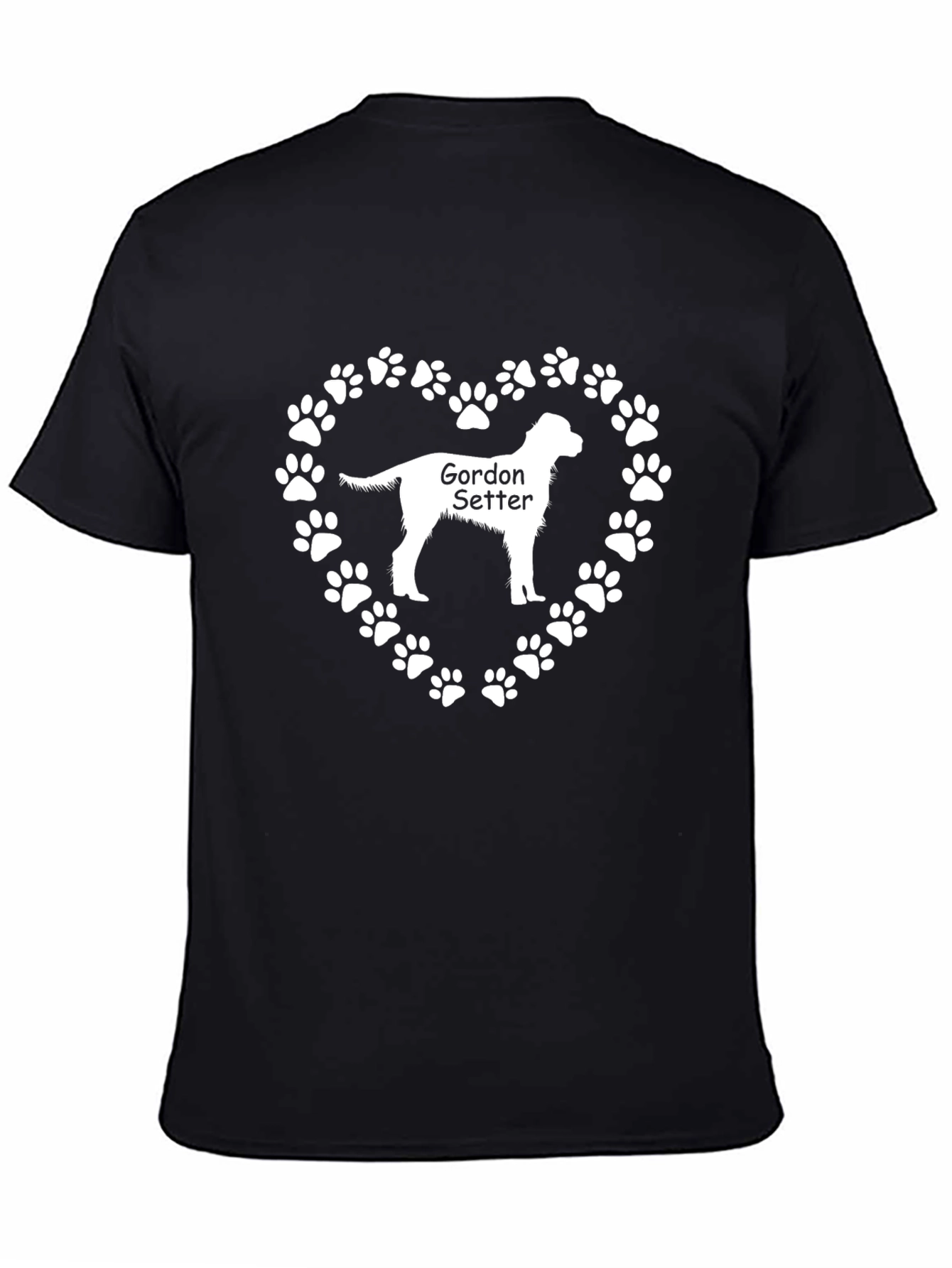 Gordon Setter Dog Paw Heart T-Shirt