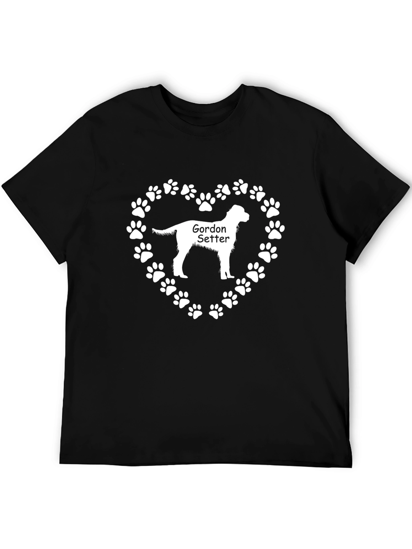 Gordon Setter Dog Paw Heart T-Shirt