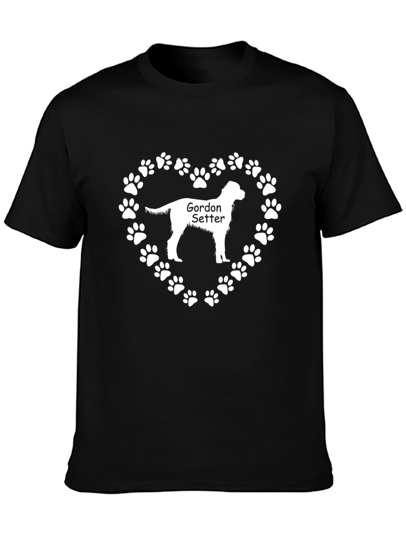Gordon Setter Dog Paw Heart T-Shirt