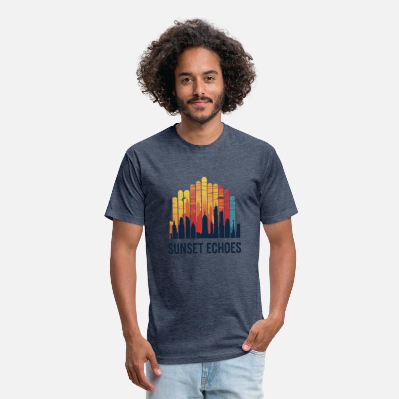 Sunset Echoes – Urban Skyline Soundwave Art
