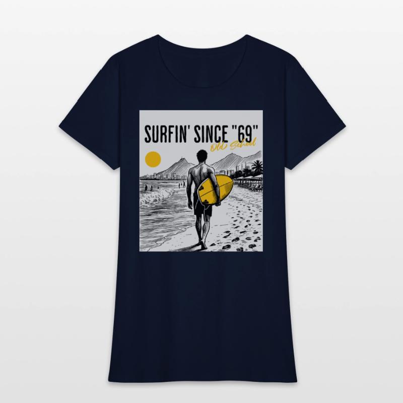 Surfer old school w background