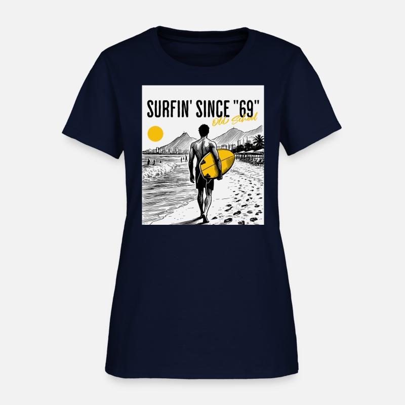 Surfer old school w background