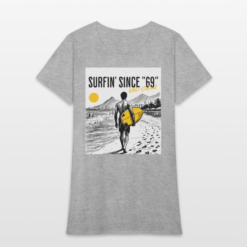 Surfer old school w background