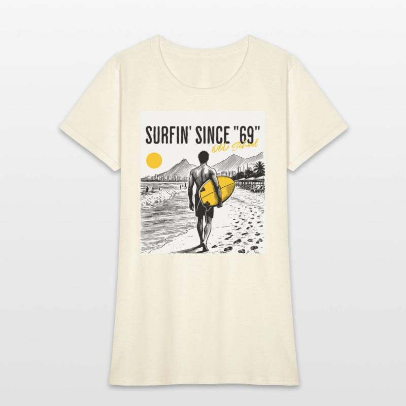 Surfer old school w background