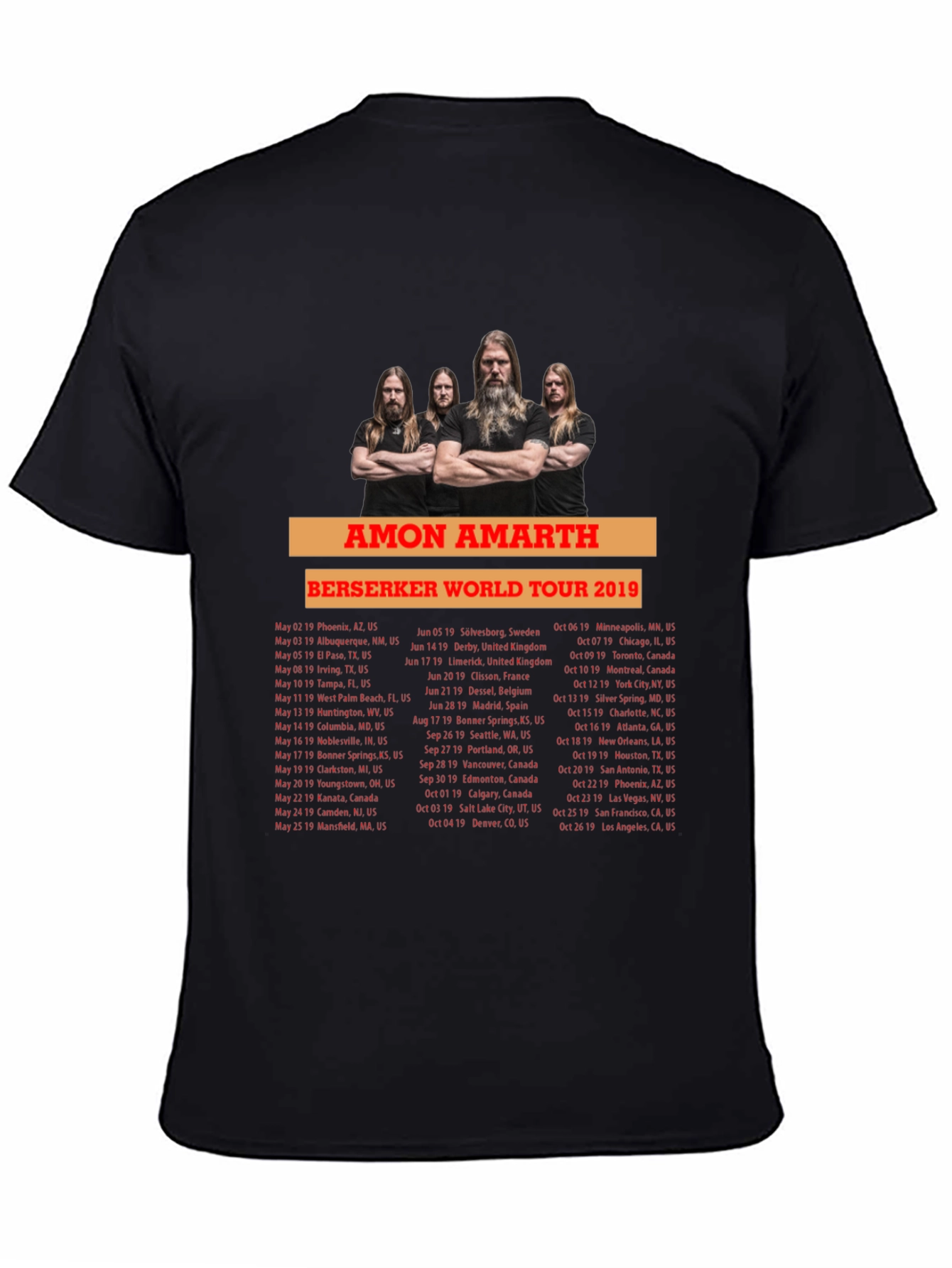Amon Amarth Berserker World Tour 2019 T-Shirt