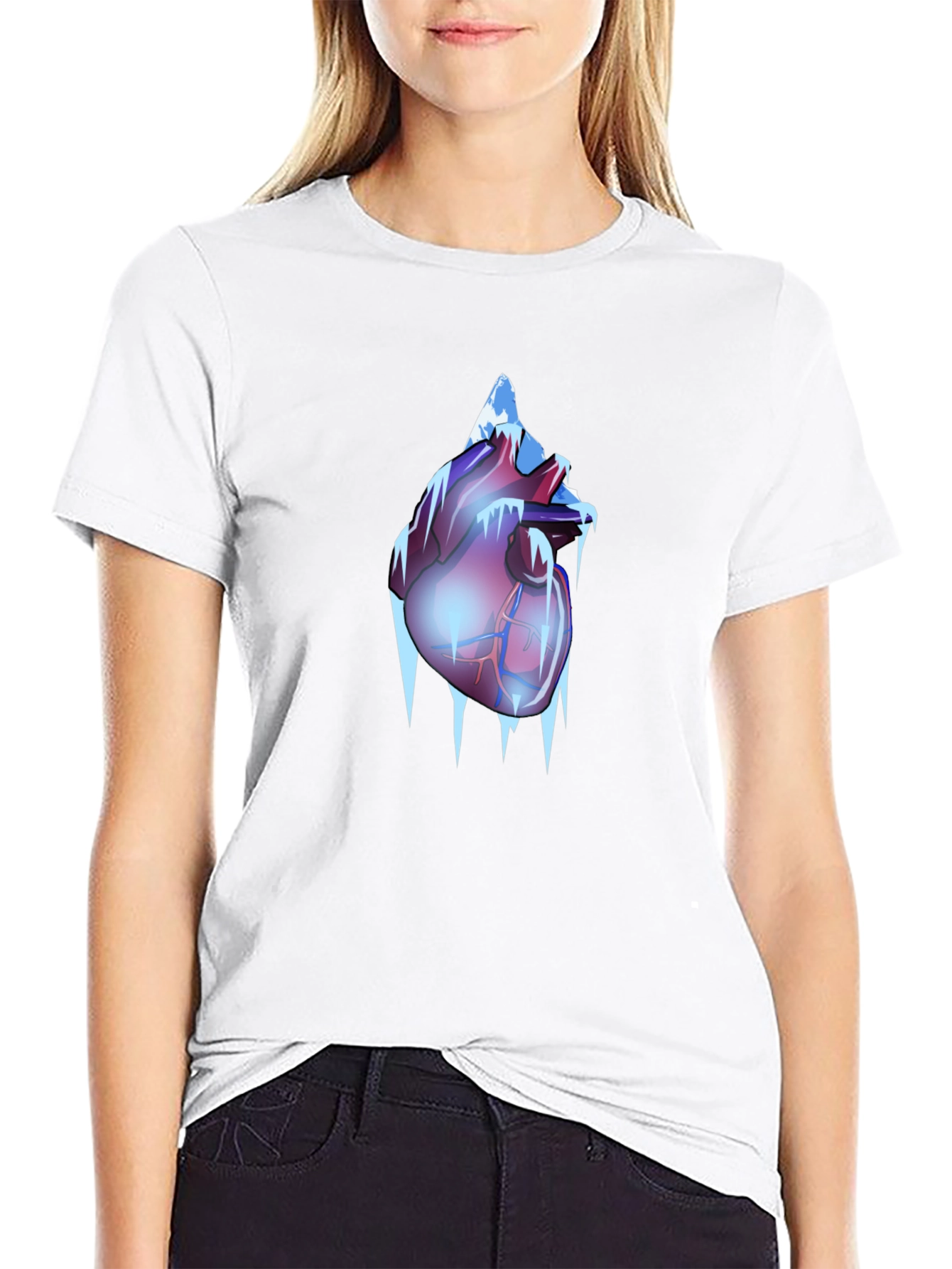 Icy Heart Graphic Tee - Frozen Anatomy T-Shirt