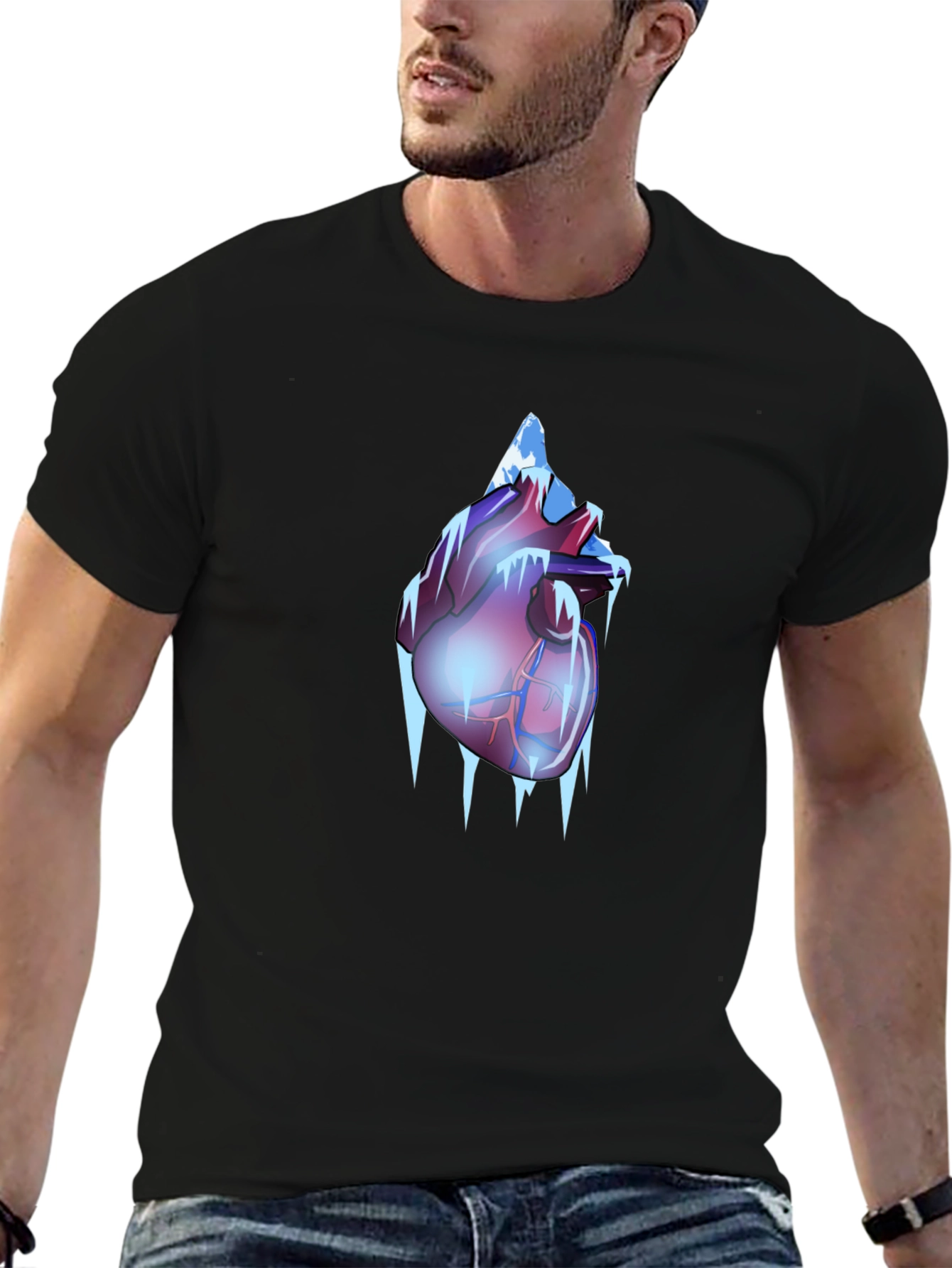 Icy Heart Graphic Tee - Frozen Anatomy T-Shirt