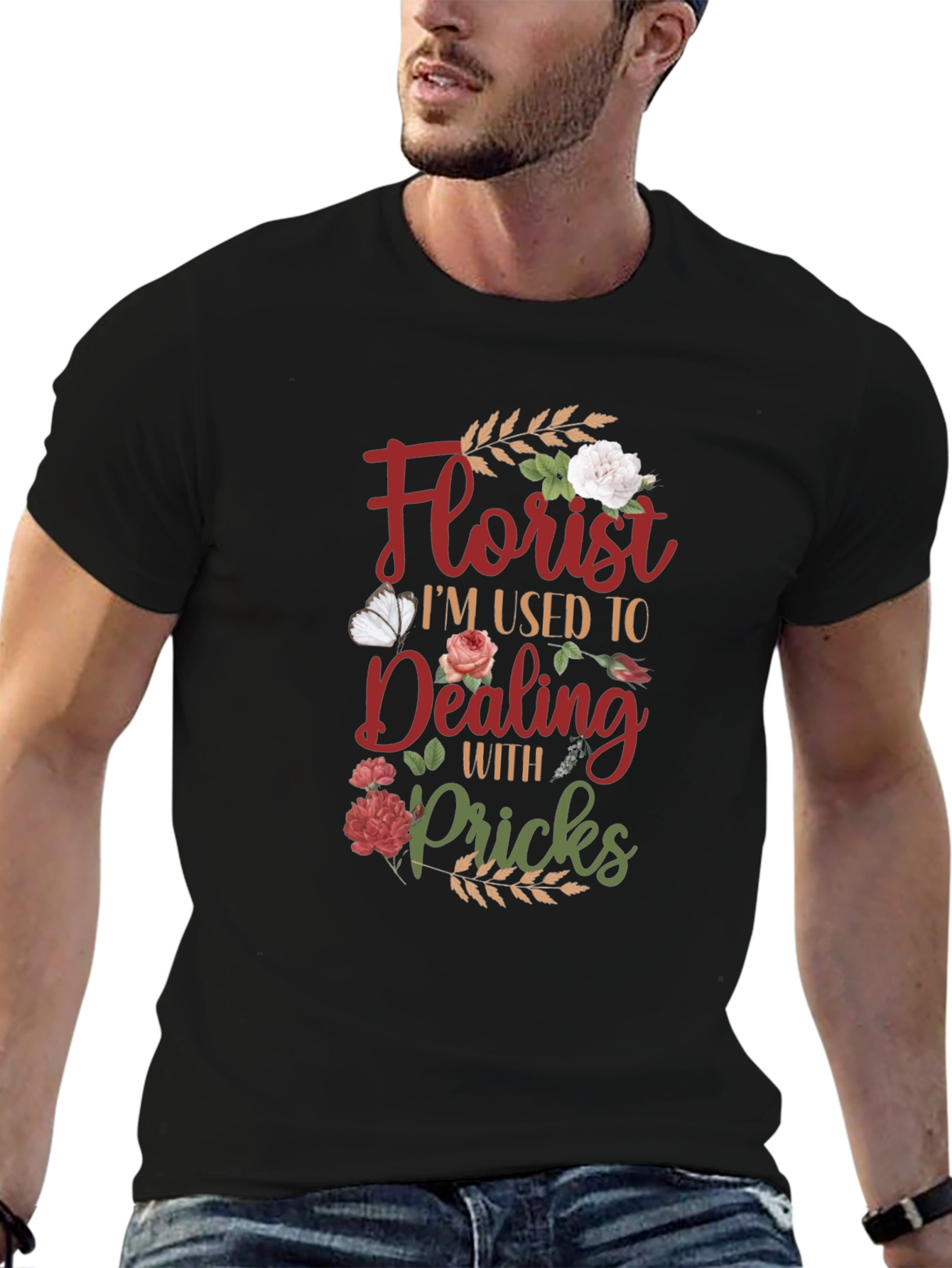 Florist Dealing with Pricks Graphic T-Shirt