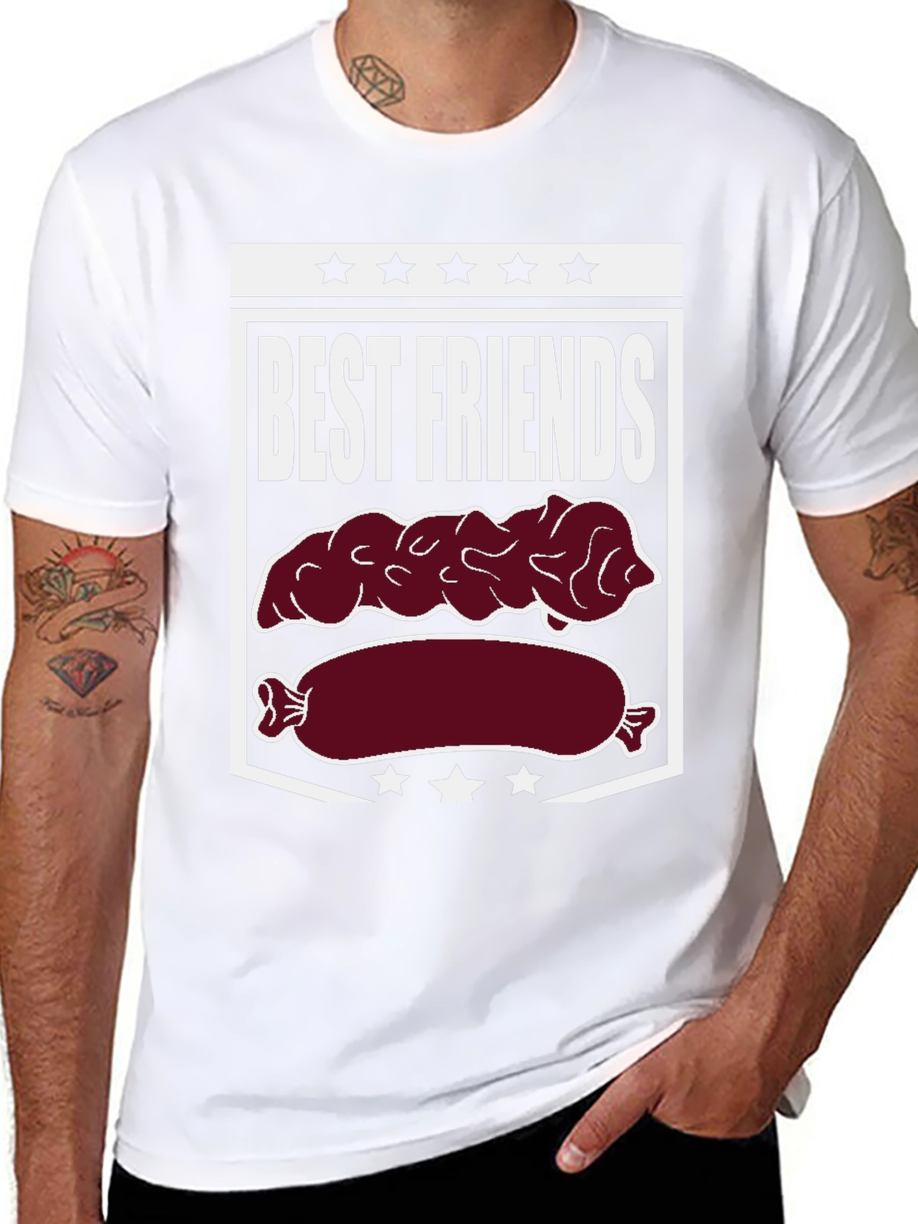 Best Friends Sausage & Poop T-Shirt Funny Foodie Tee