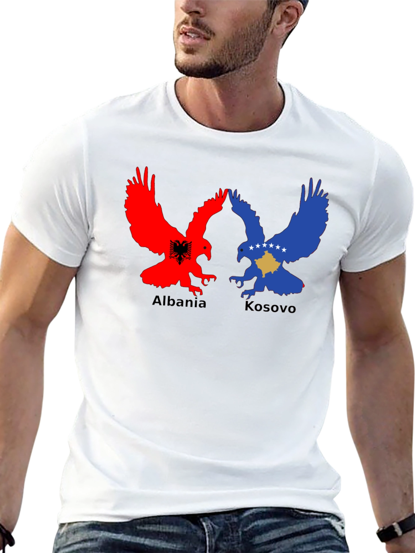 Albania Kosovo Eagle Black T-Shirt