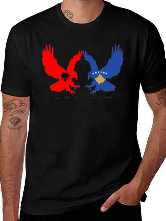 Albania Kosovo Eagle Black T-Shirt