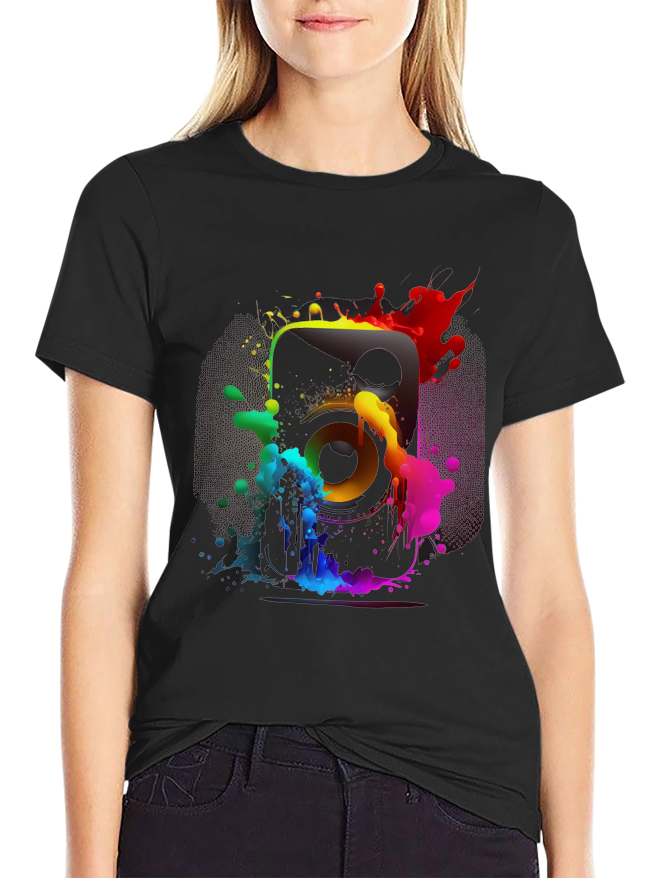 Colorful Speaker Graphic T-Shirt