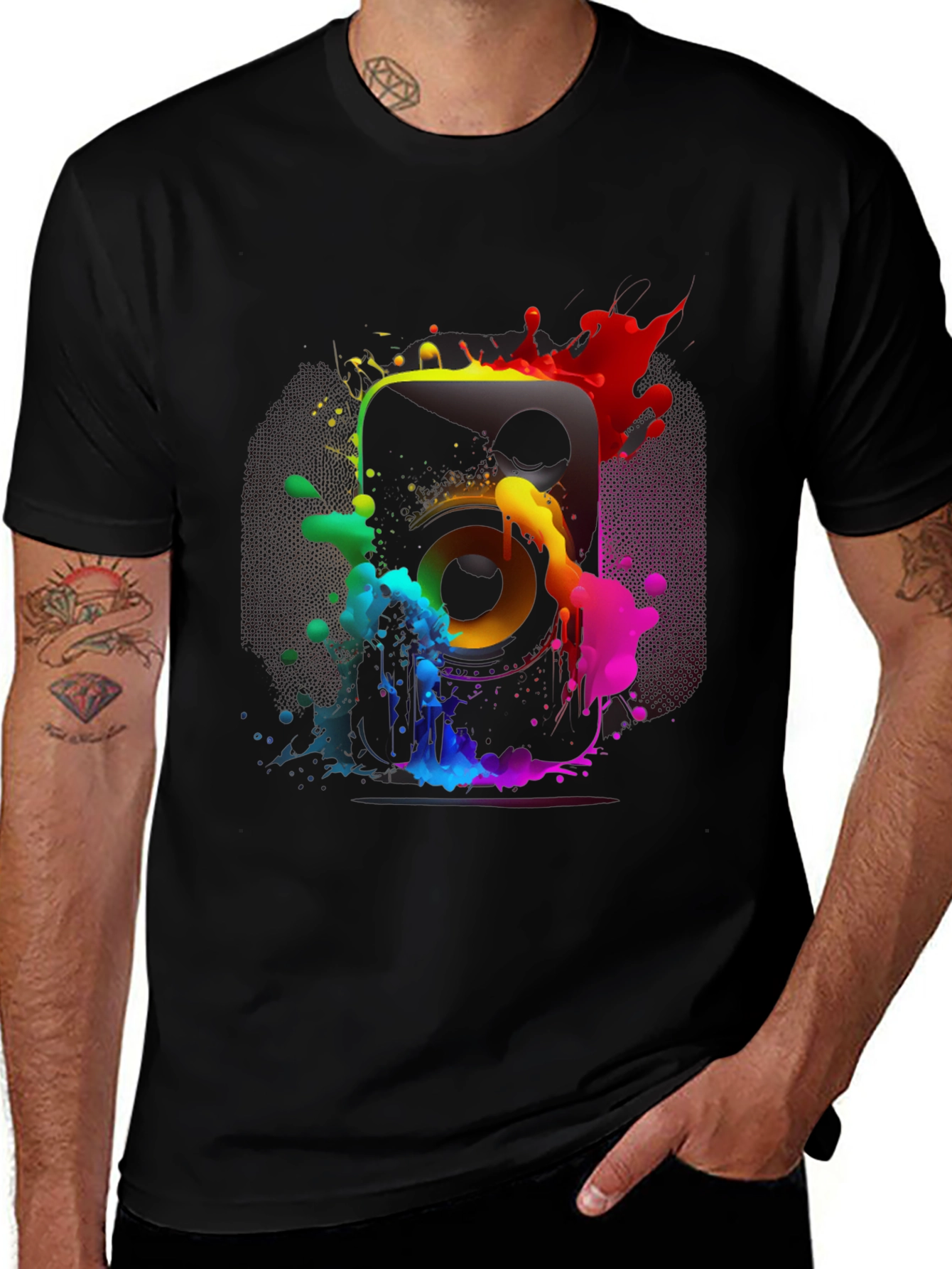 Colorful Speaker Graphic T-Shirt