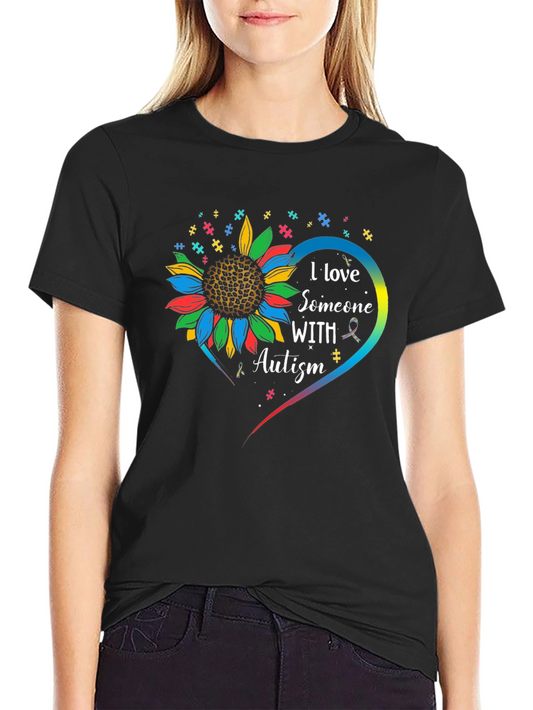 Autism Awareness Sunflower Heart T-Shirt