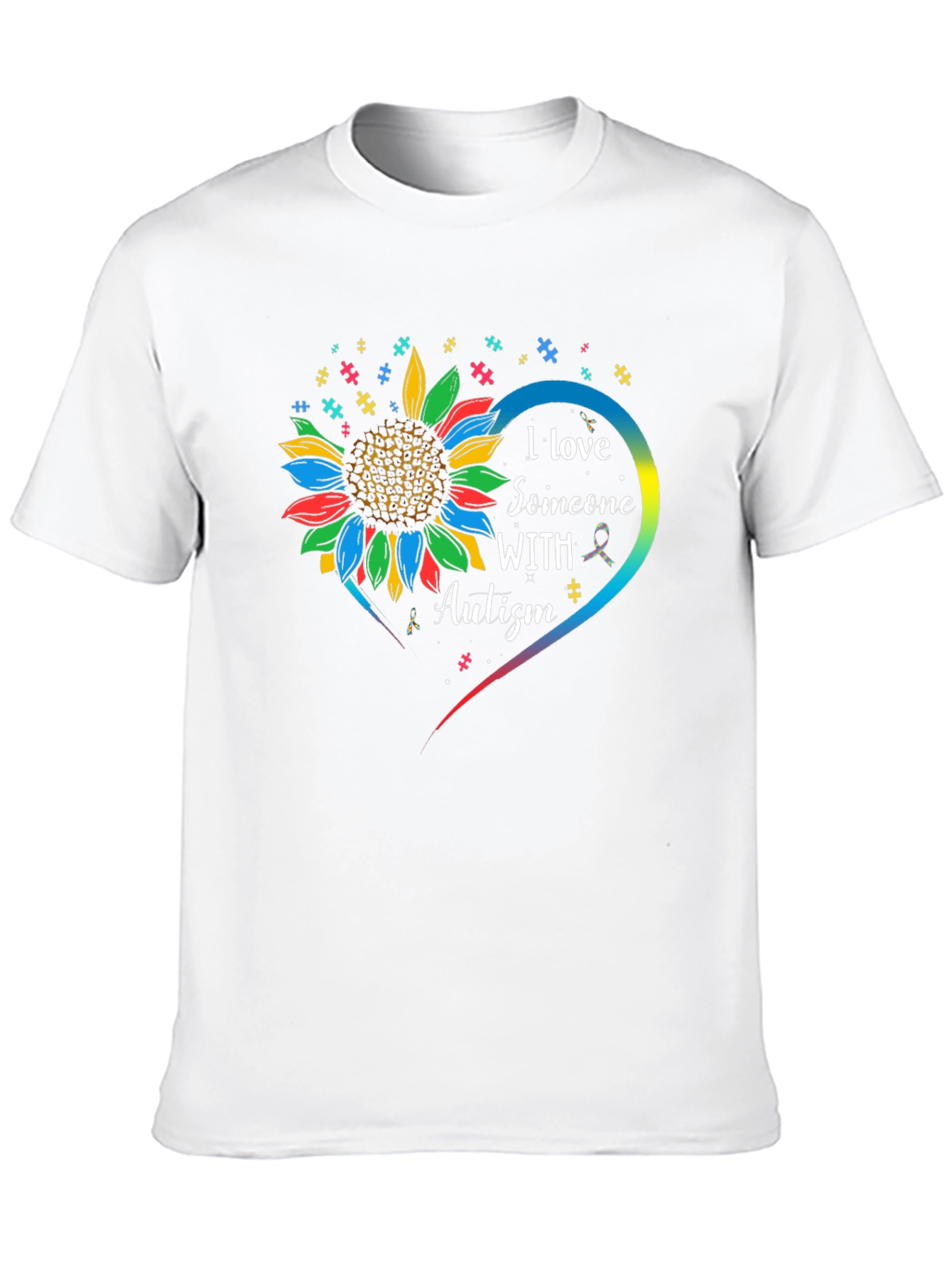 Autism Awareness Sunflower Heart T-Shirt