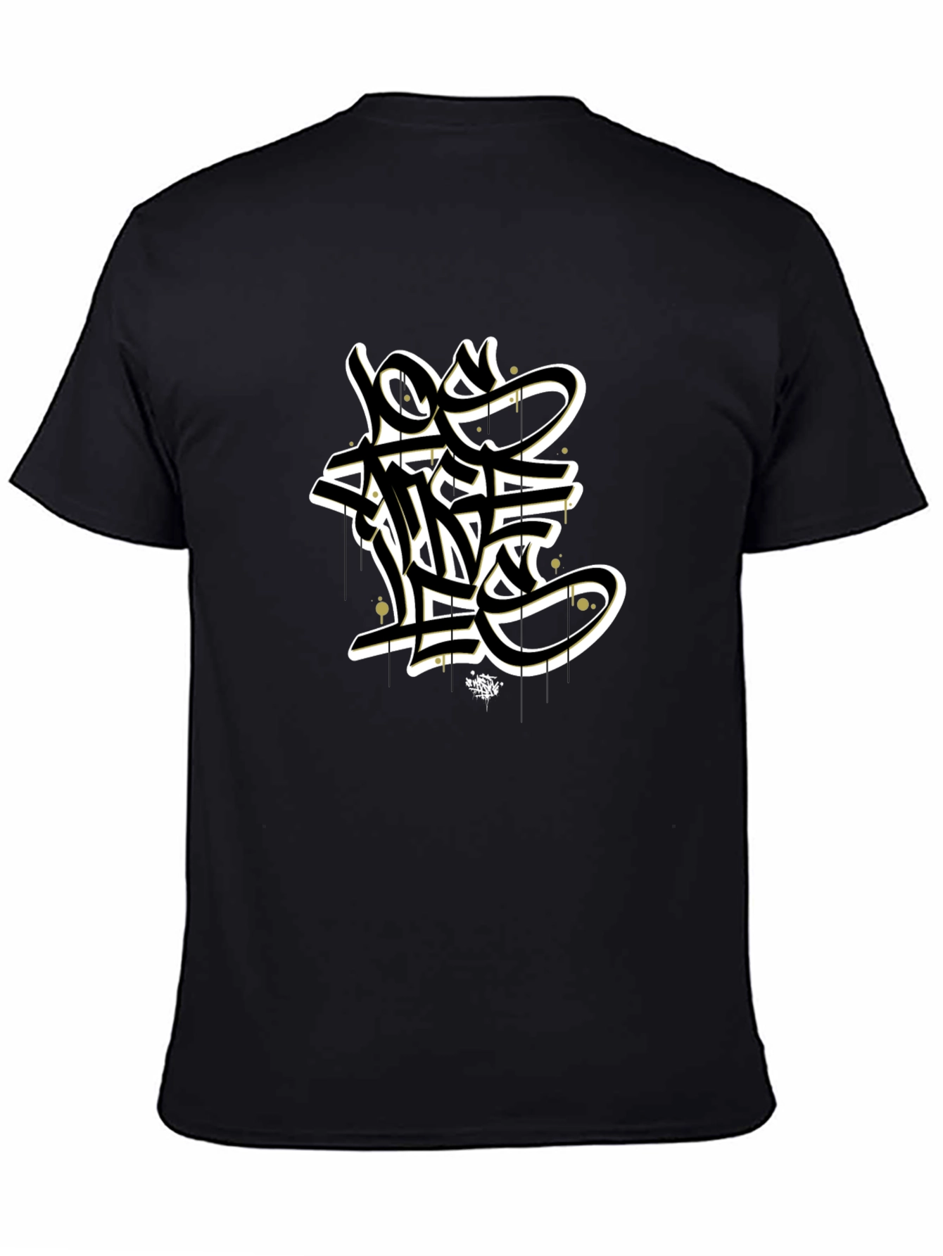 Graffiti Style Black Graphic T-Shirt